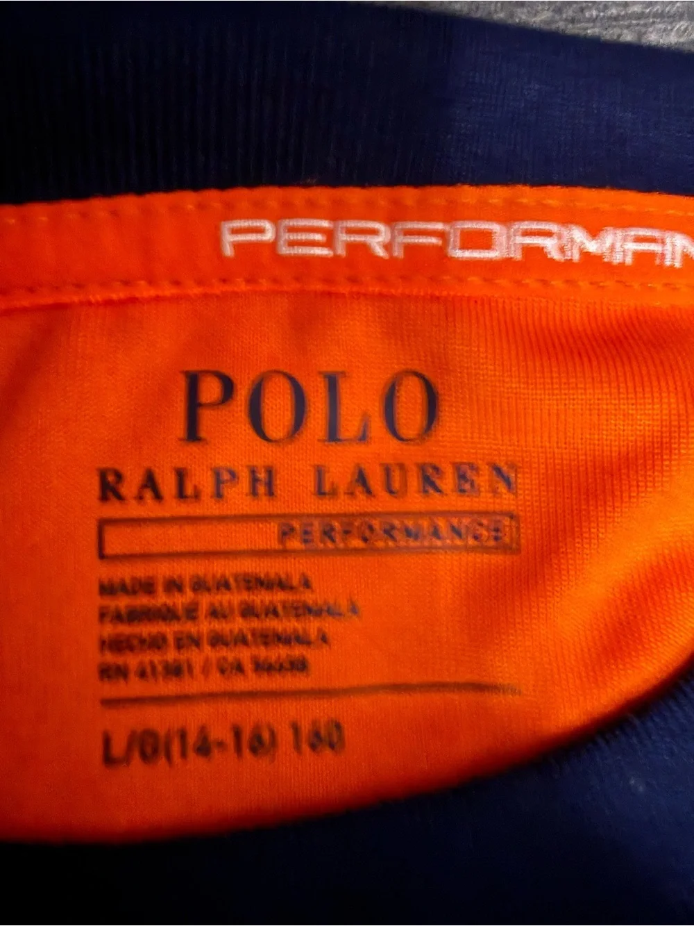 NWR Ralph Lauren Navy and Orange Performance Polo Shirt